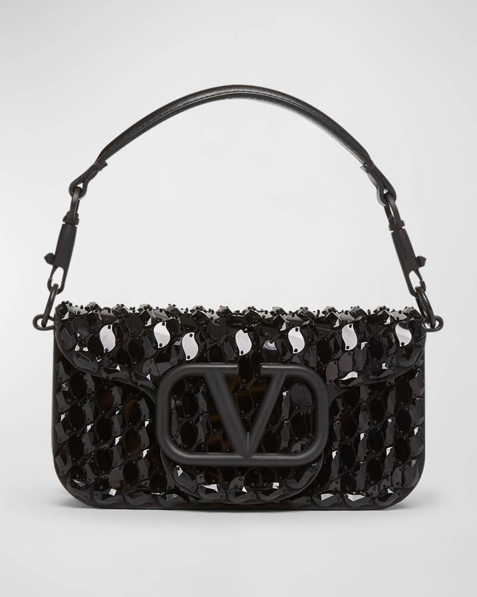 Loco Small VLOGO Sequined Shoulder Bag